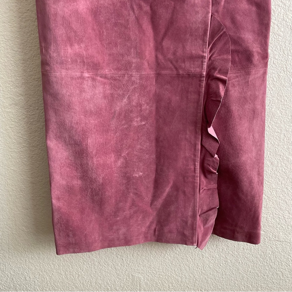 Vintage Margaret Godfrey Pink Suede Leather Skirt - Picture 2 of 6